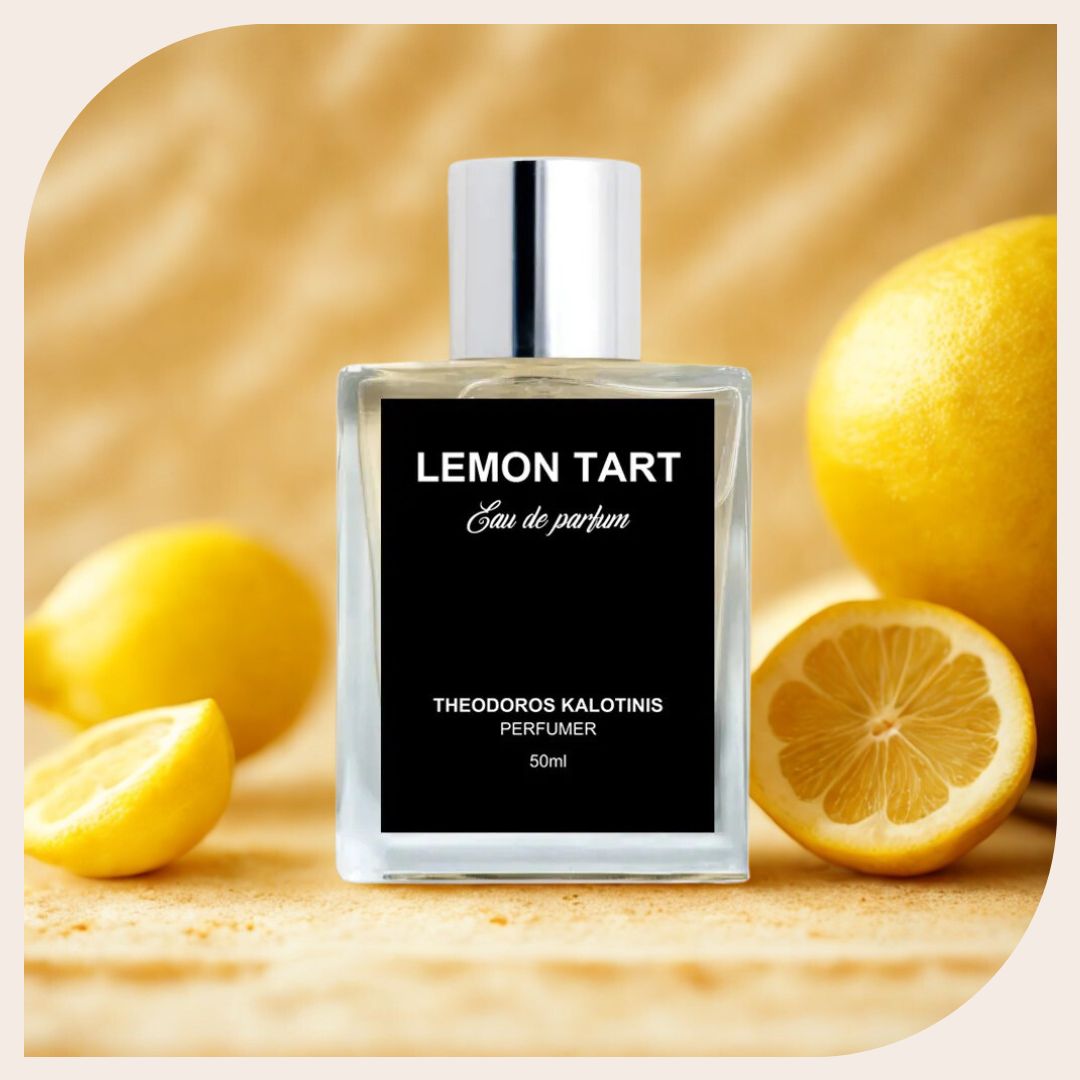 Theodoros Kalotinis Lemon Tart perfume bottle – gourmand fragrance with lemon, vanilla cream, butter, and tart crust