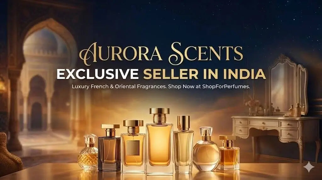 Official banner for Aurora Scents perfumes collection. Exclusive seller in India at ShopForPerfumes.