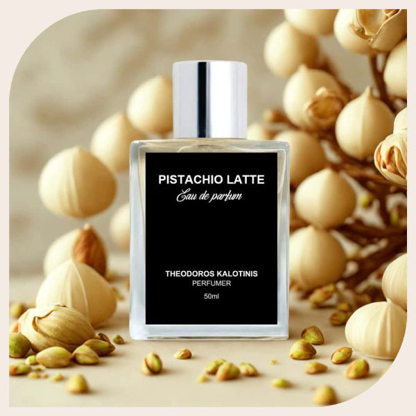 Pistachio Latte perfume bottle by Theodoros Kalotinis – niche gourmand fragrance